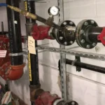 Twin rotary meters being pressure tested