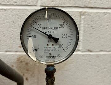 Fire sprinkler pressure gauge