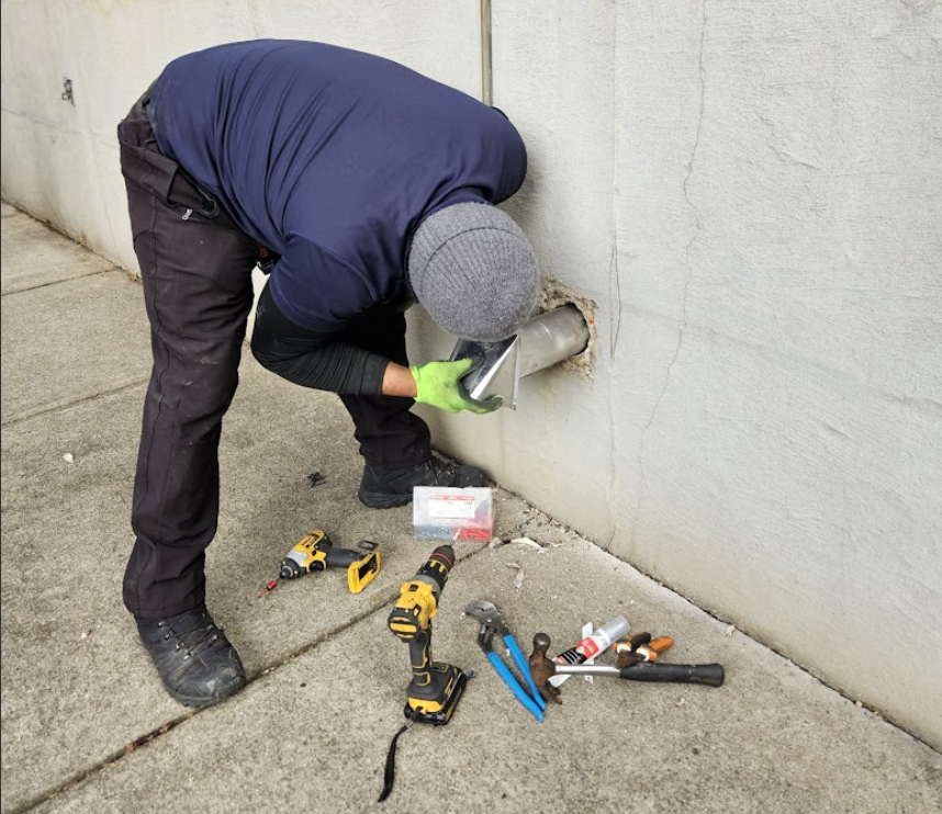 Replacing flue damper for dryer exhaust