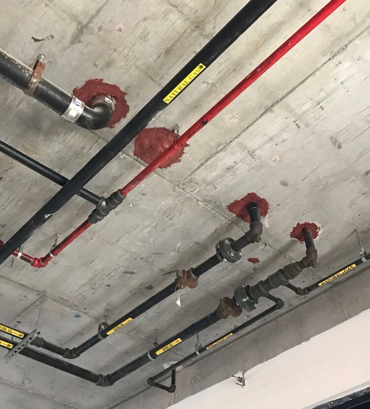 Gas and sprinkler piping